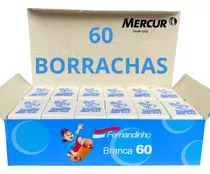 60 Borracha Escolar Branca Pequena Atacado Escolar Mercur 