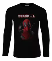 Camiseta Manga Larga Deadpool Pelicula Lbo