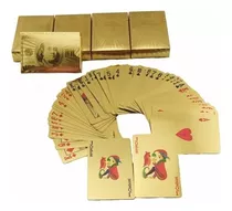 2 Baralho Dourado Ouro 24k Folheado Poker Truco Cartas Jogos