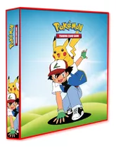 Álbum Pasta Fichário Pokémon Ash E Pikachu Capa Dura