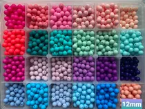 25 Cuentas Redondas 12mm De Silicona Para Portachupetes 