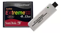 Kit Cartão Compact Flash Industrial 4gb Sandisk + Leitor Usb