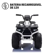 Quadriciclo Elétrico Infantil 12v C/ Controle Remoto Inmetro Cor Branco