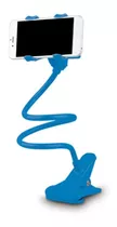 Soporte Flexible Azul 360º Rotación Clip Móvil Teléfono Celu