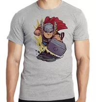 Camiseta Infantil Top Thor Marvel Martelo Super Heroi Aveng