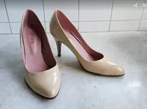 Zapatos Stilettos Nude Beige Sibyl Vane Cuero #36, Taco 9cm