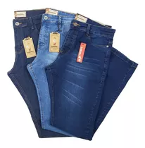 Kit Com 3 Calças Jeans Masculinas Com Lycra