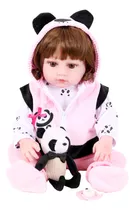 Boneca Bebe Sweetie Reborn(r) Urso Panda Silicone Doll- 48cm