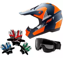 Casco Cross Hawk Rs7 F Edici Limitada + Antiparras + Guantes