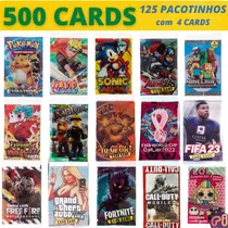 Kit 500 Cards = 125 Pacotinhos/cartas/figurinhas/cartinhas.