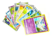 Lote Cards Pokemon 60 Cartas, 50 Normais E 10 Brilhantes