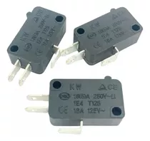 Kit C/3 Chave Micro Switch  3 Terminais 16a Para Microondas 