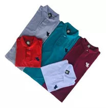 Camiseta Gola Polo Malha Piquet Kit C/ 5 Unidades Masculina