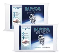 Kit 2 Travesseiros Nasa Viva Conforto Antialérgico Aproveite