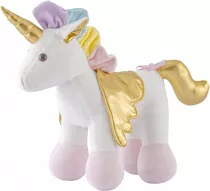 Unicornio Fofinho Pelucia Em Pe Dourado P 28cm 