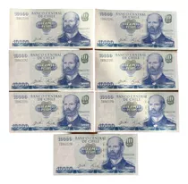 7 Billetes Chile 10000 Pesos 1994 Correlativos