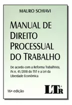 Libro Manual De Direito Processual Do Trabalho 16ed 20 De Sc