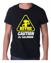 Remera Dj Egresados Caution Tecno Discjokey Con Tu Nombre 