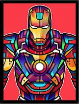 Cuadro Decorativo Iron-man Abstracto Medidas 30x40 Cm