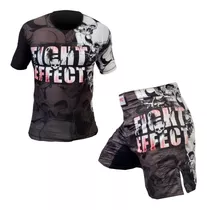 Conjunto Lycra Corta + Bermuda Caveira Bjj Kick Thai Mma