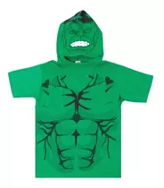 Remera Con Mascara Capucha Superhéroe Spiderman Capitán Hulk