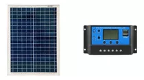 Painel Placa Energia Solar 20w 22w+controlador De Carga 10a