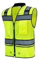 Chaleco De Seguridad Uninova, Poliéster, 4xl / 5xl, Amarillo