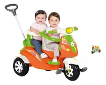 Triciclo Moto Duo Passeio Crianças Gemeos Ou Pet Calesita