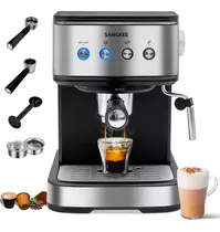 Sangkee Máquina De Café Espresso Y Capuchino 20 Bar, Compatible Con Café Molido/cápsulas Nespresso, Con Tubo Espumador De Vapor Para Leche, Capuchino Y Café Con Leche Para El Hogar Barista, 120v