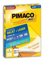 Etiqueta Tipo Pimaco 6187 - Inkjet + Laser - 100 Folhas