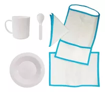 Set Kit Escolar Toalla, Mantel, Serv, Taza, Plato, Cuchara