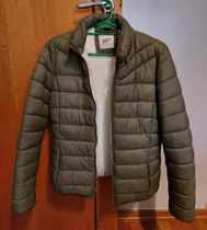 Campera Puffer Verde Con Corderito Interno