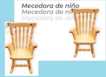 Silla Mecedora De Niño En Madera Nacional Sin Lustre