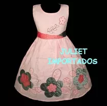Cod 159 - Vestido Infantil Importado Rosa Floral 3 - 4 Anos