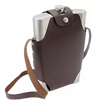 Porta Bebidas Cantil Inox C/ Bolsa Porta Whisky Vodka Rum