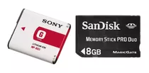 Tarjeta De Memoria Pro Duo 8gb + Bateria Sony Np-bg1 Np-fg1