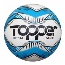 Bola Futebol Futsal Salão Topper Slick Branco Com Azul