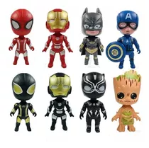 Set 8 Figuras Marvel 8 Cm Groot Pantera Negra Batman Avenger