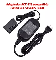 Adaptador Corriente Ack-e15 Para Canon Sl1, Sx70 Hs, 100d