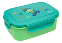 Lancheira Merenda Pote Marmita Refeição Bento Box Zoo Buba Cor Azul E Verde