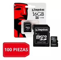 Paquete De 100 Memorias Kingston Micro Sd 16gb + Adaptador