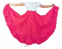 Falda Folklorika Medio Vuelo Infantil Falda Danza Folclorica