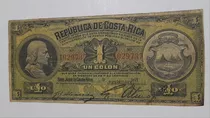 Billete 1 Colón 1910, República De Costa Rica Buen Estado 