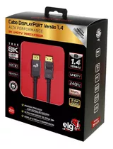 Cabo Displayport Gamer 1.4 1080p@240hz 4k@120hz 8k@60hz- ELG