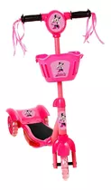 Brinquedo Patinete Infantil Minnie Scooter 3 Rodas C Cesta