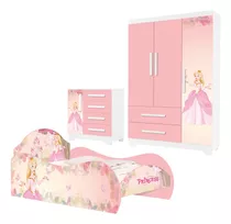 Jogo De Quarto Infantil Princesa Rosa Menina