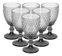 Set 6 Copas De Vidrio 300ml Cóctel Vino Vintage Cristal Color Estilo Diamentegris