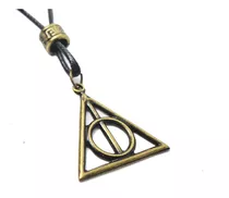 Colar Harry Potter Relíquias Da Morte Ouro Velho Regulável