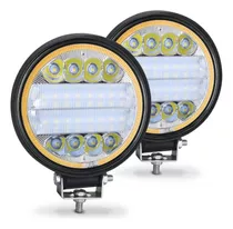 Faro Auxiliar Led 126w Blanco Ojo De Angel Baliza Ambar  X 2