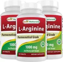 L-arginine 1000 Mg Best Naturals 120 Tabletas Paquete De 3